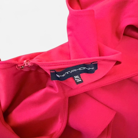 Symphony Plus size Red Jumpsuit cherry red sleeveless wide leg jumpsuit palazzo - Picture 5 of 8